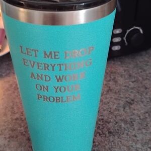 Teal Insulated Tumbler with Silver Text